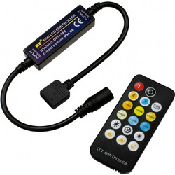 GLOBOSTAR CCTCONTROLLER 73356 Σετ Dimmer / Controller με RF Ασύρματο Χειριστήριο με 2 x 3A 72W Κανάλια DC 12-24V 6A 144W Max IP20 - RF2.4Ghz - Μ8.3 x Π8.3 x Υ3.2cm
