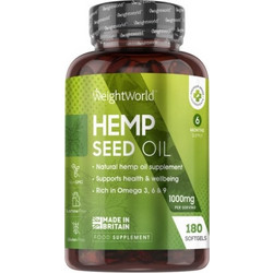 WeightWorld Hemp Seed Oil 1000mg 180 Μαλακές Κάψουλες