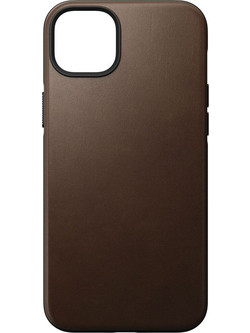 Nomad Modern Leather Back Cover with MagSafe Rustic Brown (iPhone 14 Plus)]