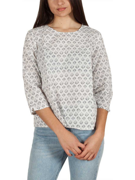 LTB Kamito cotton linen-blend μπλούζα με τρουακάρ μανίκια 45210