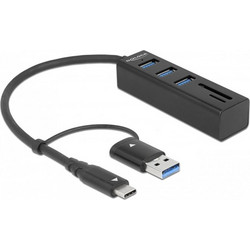 DeLOCK 63859 USB Hub 3.0 USB-C με 5 Θύρες USB-A / Card Reader