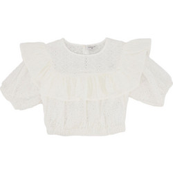 Monnalisa Παιδικό Crop Top Κοντομάνικο Λευκό 175301-5908-0099