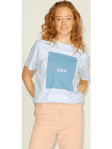 JJXX W AMBER SS RELAXED EVERY SQUARE NOOS T-SHIRT - 12204837-BABY BL BLUE
