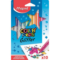 Maped Color'Peps Glitter Μαρκαδόροι Ζωγραφικής Σετ 10 Χρώματα
