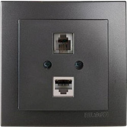 Ανθρακί πρίζα δικτύου RJ45-CAT6-RJ11 24161049