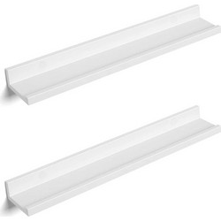 Σετ Επιτοίχια Ξύλινα Ράφια 60 x 10 x 5 cm 2 τμχ Songmics LWS60WT