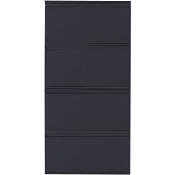 Nextdeco Παπουτσοθήκη Μεταλλική Μαύρη Μ137.5xΠ65.5xΥ15.5cm 32802-09-2