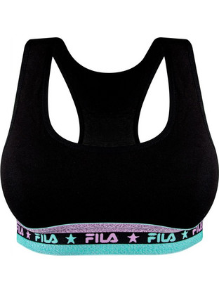 Fila Rainbow Αθλητικό Μπουστάκι με Μέτρια Στήριξη Μαύρο FU6141-200