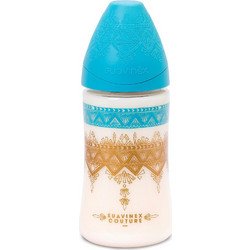 Suavinex Haute Couture Πλαστικό Μπιμπερό με Θηλή Σιλικόνης κατά των Κολικών 0m+ Light Blue 270ml 304151