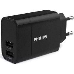 Philips Φορτιστής Χωρίς Καλώδιο με Θύρα USB-A & USB-C 30W Power Delivery Black