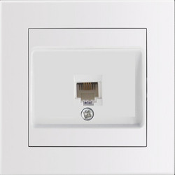 Entac Arnold Recessed wall Phone socket White
