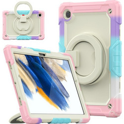 For Samsung Galaxy Galaxy Tab A8 Bracelet Holder Silicone + PC Tablet Case(Colorful Pink) (OEM)