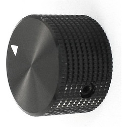 0.25" Dia Black Aluminum Rotary Potentiometer Knob
