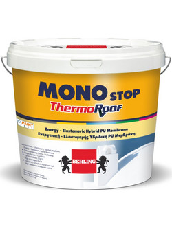 Berling MonoStop ThermoRoof Ελαστομερές Επαλειφόμενο Υβριδικό Μονωτικό Ταράτσας Λευκό 10lt