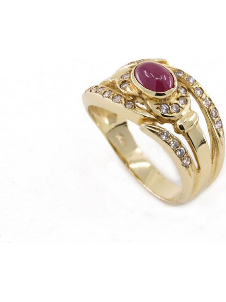 Δαχτυλίδι 14 Κ με zircon και ρουμπίνι, 1309