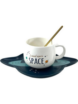 Κεραμική Κούπα Space Με Πιατάκι & Κουταλάκι MUGN278A Space Cow