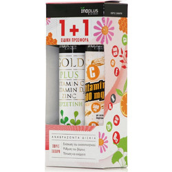 Inoplus Gold Plus Vitamin C Vitamin D3 & Zinc 20s + Vitamin C 500mg 20 Αναβράζοντα Δισκία