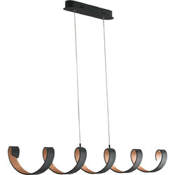 LUCE LED-HELIX-S6 Κρεμαστό Φωτιστικό Οροφής Ράγα Μονόφωτο LED με Φυσικό Λευκό Φως Μαύρο 8031440362771