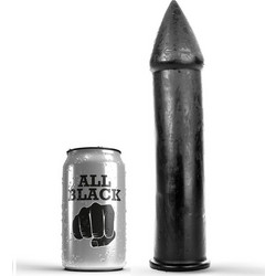 All Black Dildo με Βεντούζα 24cm Μαύρο