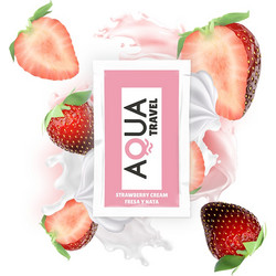 Aqua Travel Strawberry Cream Flavour Waterbased Lubricant 6ml