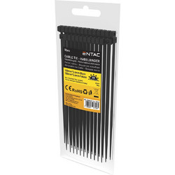 Entac Cable Tie 3.6mm X 100mm Black - Πλαστικά δεματικά καλωδίων 50 τεμάχια