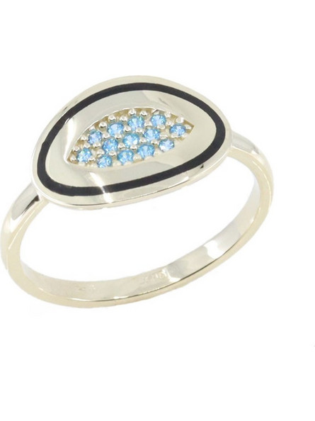 Δαχτυλίδι μάτι 14 Κ με zircon, 1983