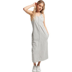 Superdry Midi Καλοκαιρινό Καθημερινό Φόρεμα Γκρι W8011278A-8ZX