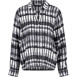Μπλούζα καρό με γιακά_Γκρι_Gerry Weber