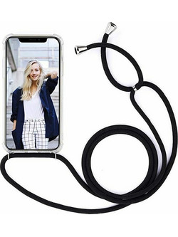 Technovo Silicone Case Lace Apple iPhone 11 Pro Διάφανη Με Μαύρο Λουράκι