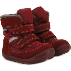 Kickers Kimbak Παιδικά Μποτάκια Μπορντό Suede με Σκρατς και Γούνα 878581-10-18