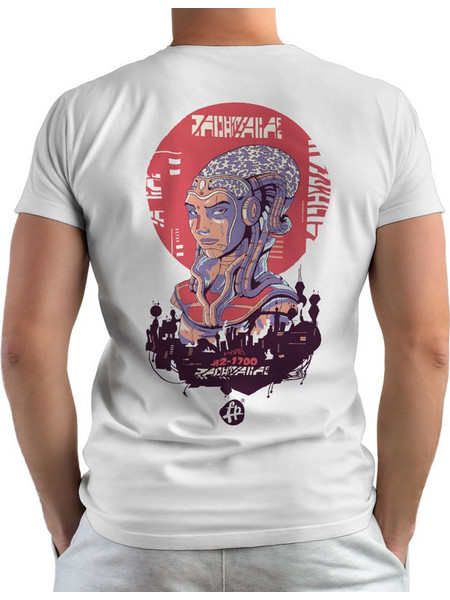 Futuristic woman cyber urban - Double Sided T-shirt (Κοντομάνικο Ανδρικό / Unisex) - White