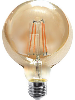 InLight E27 LED Filament G95 8watt με μελί κάλυμμα 7.27.08.42.1
