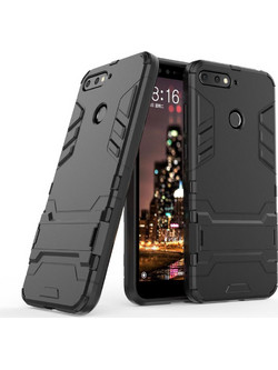 Θήκη Κινητού BBR Iron Αντικραδασμική (Armor - Shockproof ) με ενσωματωμένη βάση στήριξης (Kickstand ) για HONOR 7C BLACK