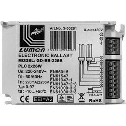 Ηλεκτρονικό σύστημα έναυσης για PLC 2x26W Lumen 3-50261