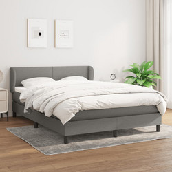 vidaXL Κρεβάτι Boxspring με Στρώμα Σκούρο Γκρι 140x190cm 3126078