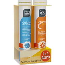 Pharmalead Ασβέστιο Vit C & Vit D3 20s + Βιταμίνη C 1000mg 20 Αναβράζοντα Δισκία