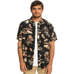 Quiksilver Ανδρικό Πουκάμισο Βαμβακερό Κοντομάνικο Κανονική Γραμμή Μαύρο Πολύχρωμο EQYWT04475-KVJ6