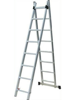 Inox Kiss Διπλή Σκάλα Αλουμινίου 2x8 Σκαλοπάτια LAD208
