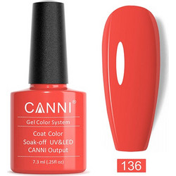 Canni 136 Orange Red Ημιμόνιμο Βερνίκι Νυχιών 7.3ml