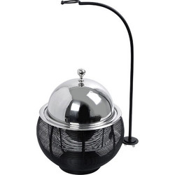 Bain Marie βάση μαύρη με διπλό δοχείο από ανοξείδωτο ατσάλι στηριζόμενη με καπάκι 33x33x36-56 εκ