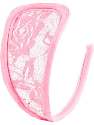 Strapless Bikini, Transparent Floral Lace, Light Pink, S-L