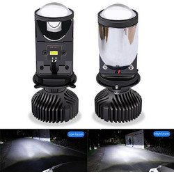 Beltec Audio led Projector h4 2pcs h4 9003 led Mini bi-led Projector Headlight Lens 100w 6000k h4 led Headlamp Retrofit car Styling High low Lights 12v Ζευγος Άμεση Παράδοση