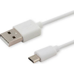 Savio Regular USB 2.0 to micro USB Cable Λευκό 2m (CL-124)