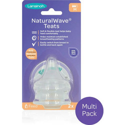 Lansinoh NaturalWave Θηλή Σιλικόνης για Μπιμπερό 3m+ Μεσαίας Ροής 2τμχ