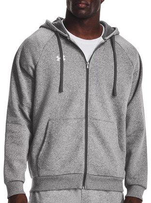 Under Armour Ανδρική Ζακέτα Fleece με Κουκούλα και Φερμουάρ Γκρι 1379767-025
