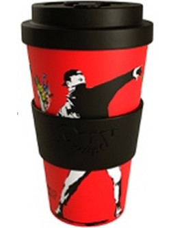 Quy Cup Ποτήρι Πλαστικό με Καπάκι The Flower Thrower 1τμχ RPETBAMB40-941