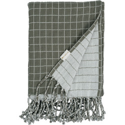 Fabelab Grid Κουβέρτα Αγκαλιάς Βαμβακερή 80x110 Χακί