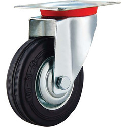 BORMANN Pro ΡΟΔΑ ΠΕΡΙΣΤΡΕΦΟΜΕΝΗ ΒΙΟΜΗΧΑΝΙΚΗ ΜΑΥΡΗ , φ160 ΡΟΔΑΣ, ΜΕΓ. ΒΑΡΟΣ 150Kg, ΥΨΟΣ 199mm, ΠΛΑΚΑ 129x102mm - BHT9006