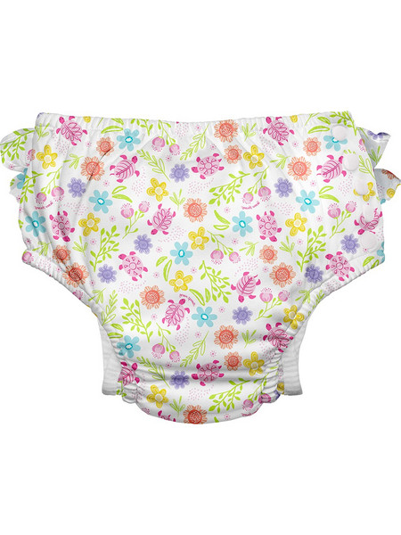 Green Sprouts Turtle Floral Βρεφικό Μαγιό Πάνα για Κορίτσι Λευκό GS-711158-037