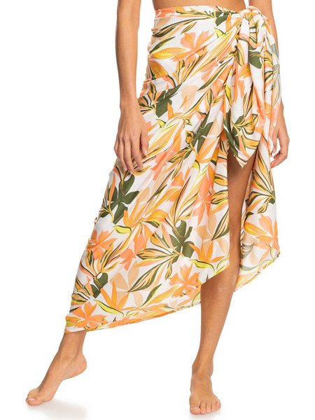 Roxy Μίντι Φούστα Υφασμάτινη Ψηλόμεση Κρουαζέ Floral Πορτοκαλί Κίτρινη ERJX603345-WBB6